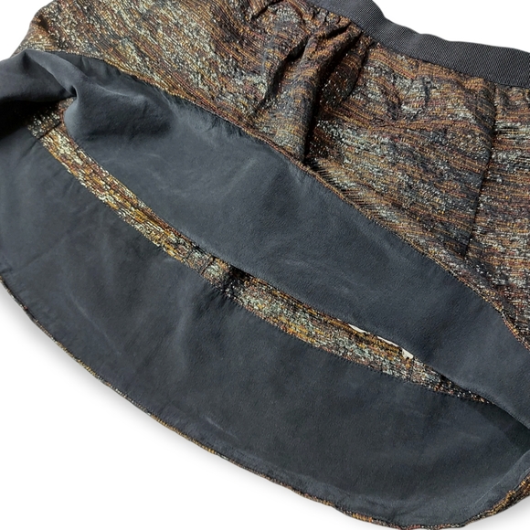 Wilfred Aritzia Black & Gold Metallic Sparkle Skirt 8 - Picture 5 of 6